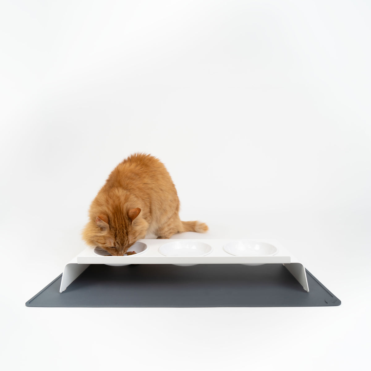SQUARE Tapis de bol pour chats en silicone | rectangulaire